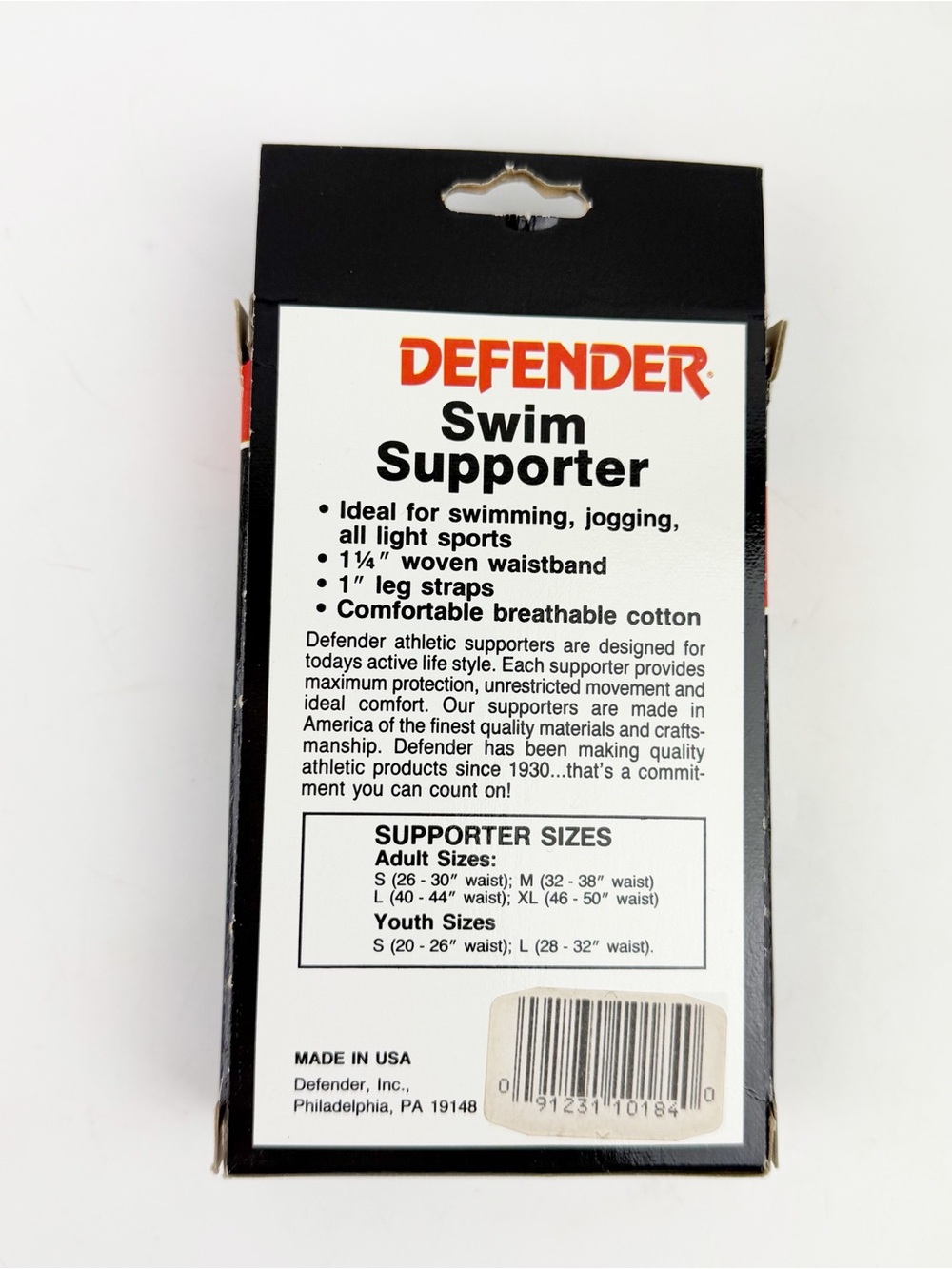 Vintage 1980s Defender Swim Supporter Jockstrap Large 40-44 NOS NIB Made In USA - Picture 3 of 7